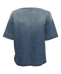 Pre-Owned Stella Mccartney Women's Crystal Embellished Denim Top