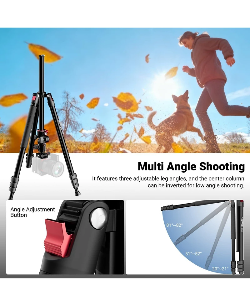 Neewer TP63 Camera Tripod with 90 Inch, 10 kg, 22 lbs