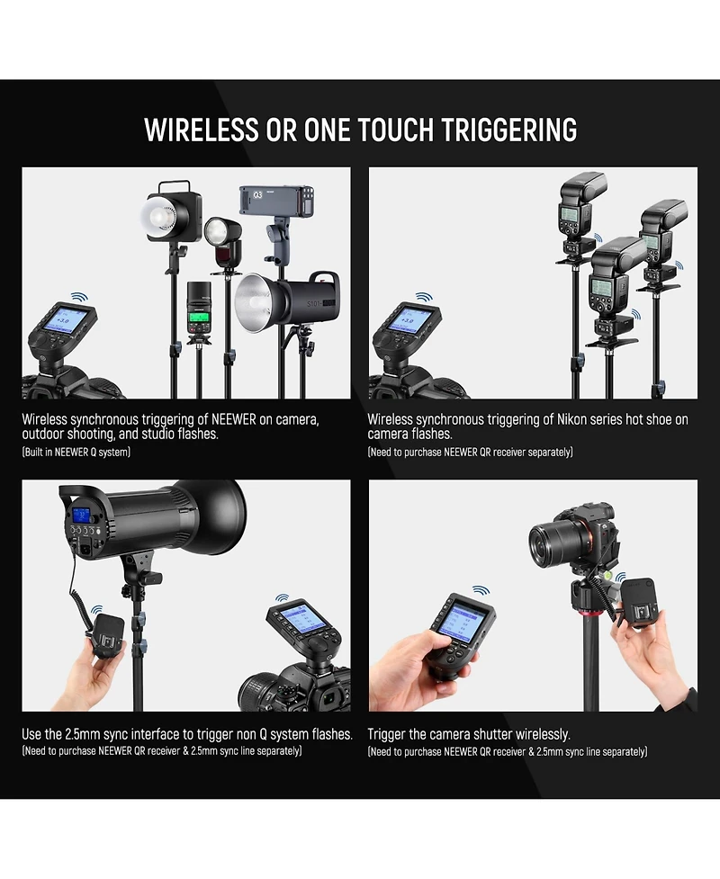 Neewer Q4PRO Camera and Photo Accessory with 400W, Ttl, Hss for Nikon 1/8000s Hss Large Screen Slanted Design 5