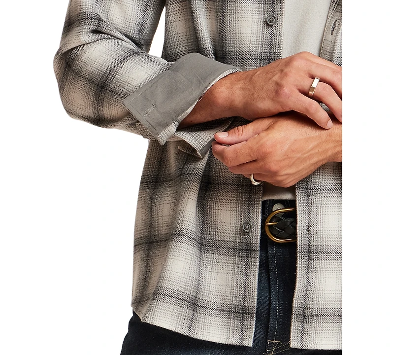 Vintage & Black Men's Plaid Faux Wool Overshirt Jacket