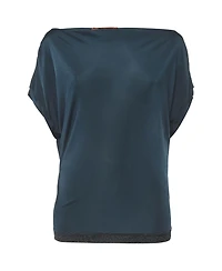 Pre-Owned Missoni Women's Jersey Boat Neck Top with Glitter Hem