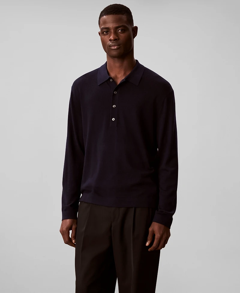Calvin Klein Men's Extra Fine Merino Polo Sweater