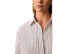 Calvin Klein Women's Striped Collared Neck Shirt