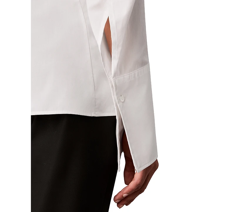 Calvin Klein Women's Collared Neck Long-Sleeve Shirt