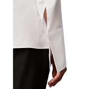 Calvin Klein Women's Collared Neck Long-Sleeve Shirt