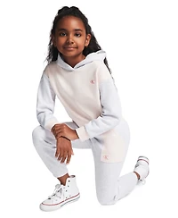 Calvin Klein Girls' 2T-6X Color-block Hoodie and Joggers, 2-Piece Set
