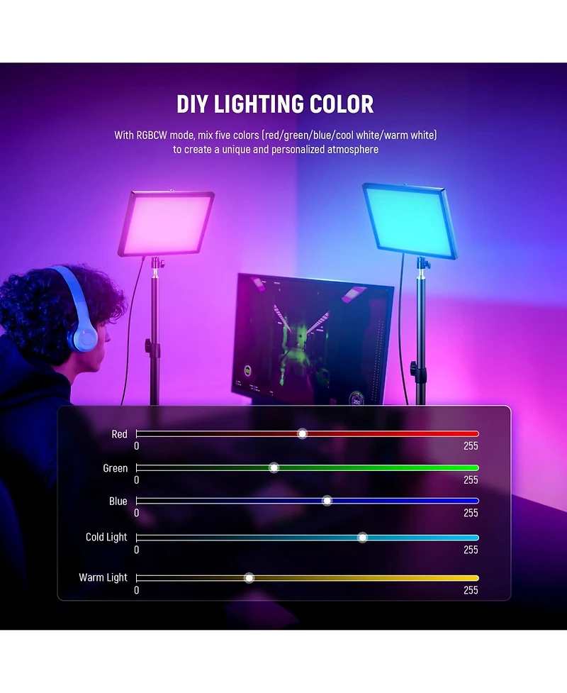 Neewer GL25C Led Video Light with 25W, 2500Lux, 2900K-7000K