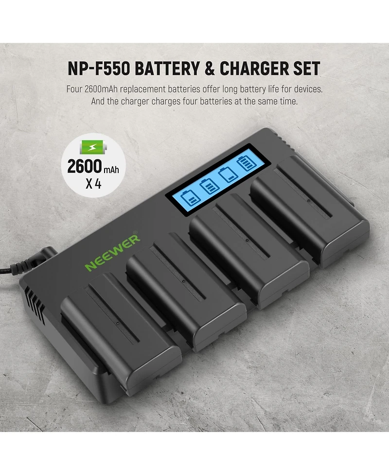 Neewer Np-F550 Led Video Light with 2600mAh for Np-F550/750/770/970 FM500H QM71D QM91D