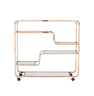 Augusta Home Maylynn Art Deco Mirrored Bar Cart