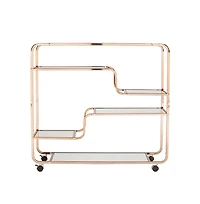 Augusta Home Maylynn Art Deco Mirrored Bar Cart