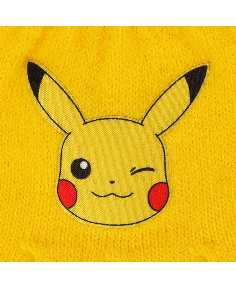 Pokemon Boys' and Girls' Embroidered Hat and Gloves, 2-Piece Set