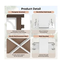 homfan Wall Mounted Gazebo Iron Frame Lean-to Canopy with Pc Roof, High-Low Patio Awning for Door Window Backyard