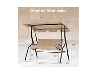 Slickblue 3 Seat Outdoor Patio Canopy Swing with Cushioned Steel Frame