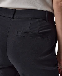 Donna Karan New York Women's Flat-Front Stretch Double-Layer Pants