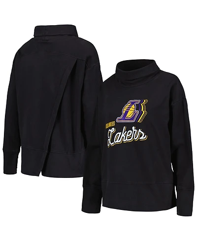 LevelWear Women's Black Los Angeles Lakers Sunset Pullover Sweatshirt