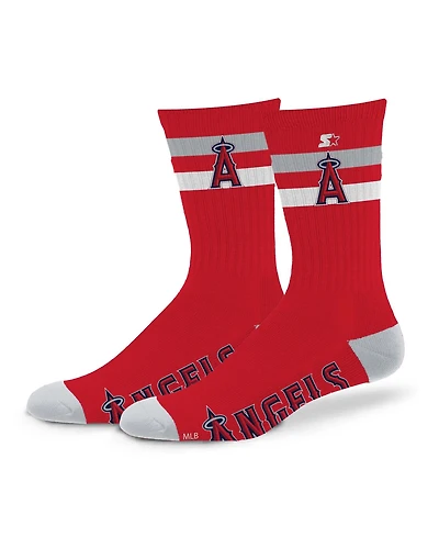 Starter Men's and Women's Los Angeles Angels Team Color Two-Stripe Crew Socks