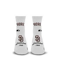 Starter Men's and Women's White San Diego Padres Established Stencil Quarter Socks