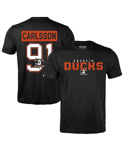 LevelWear Men's Leo Carlsson Black Anaheim Ducks Richmond Name & Number T-Shirt