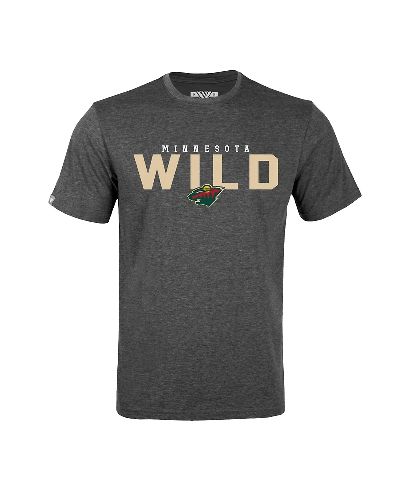 LevelWear Men's Quinn Hughes Gray Minnesota Wild Richmond Name & Number T-Shirt