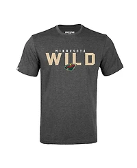 LevelWear Men's Quinn Hughes Gray Minnesota Wild Richmond Name & Number T-Shirt