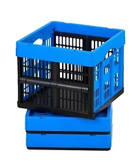 Viyet 3 Pack 25l Collapsible Storage Bins Compact Foldable Crates For Home Office
