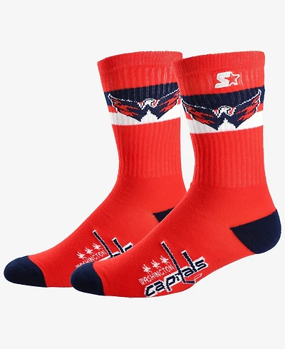 Starter Men's and Women's Washington Capitals Team Color Two-Stripe Crew Socks
