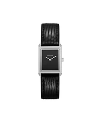 Breda Women's Quartz Virgil Silver and Black Leather Band Watch 20mm