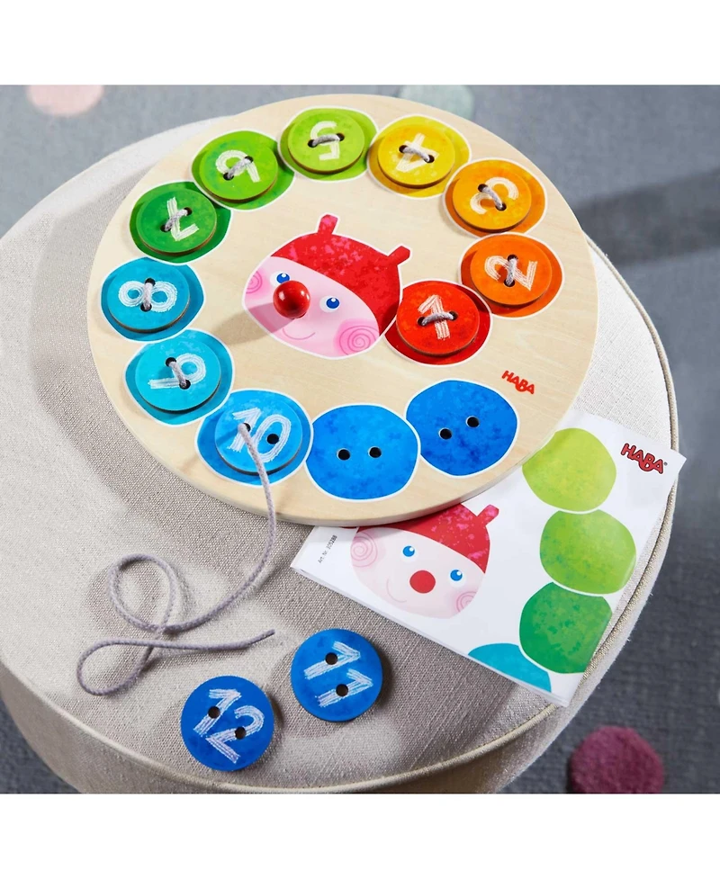 Haba Rainbow Caterpillar Counting Threading Game