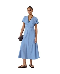 Hush Women's Grace Air Flow V-Neck Midi Dress