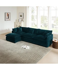 Boyel Living Free Combination Comfy Upholstery Modular Sectional Sofa With Reversible Ottoman