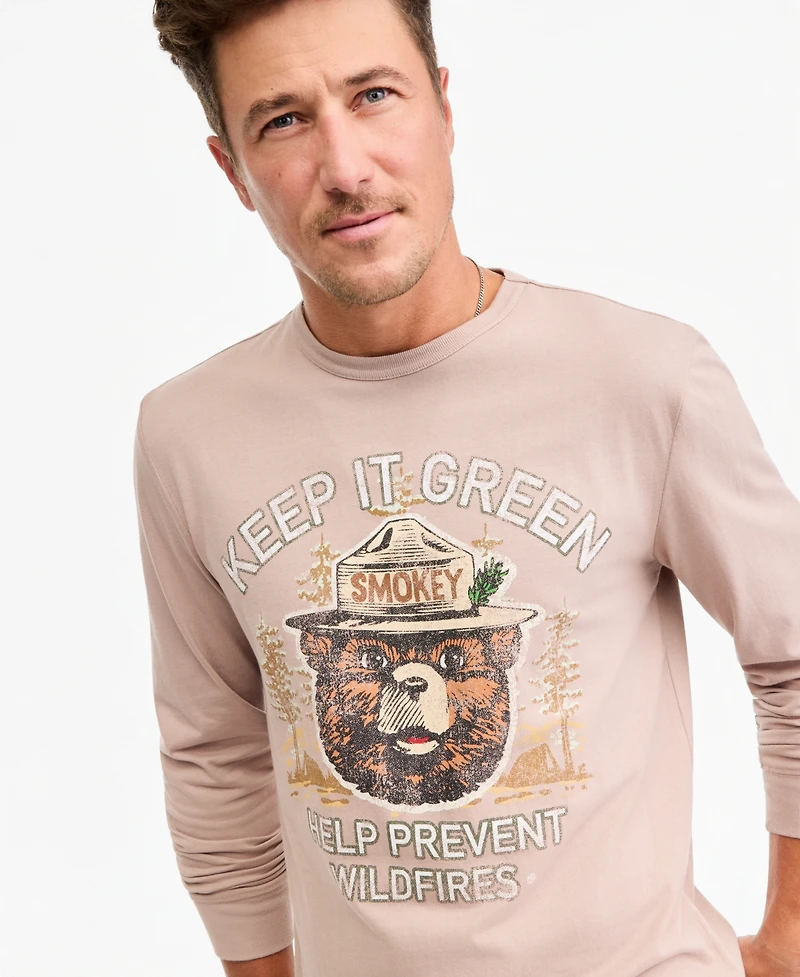 Sun + Stone Men's Long-Sleeve Camp Smokey Cotton T-Shirt, Macy's Exclusive