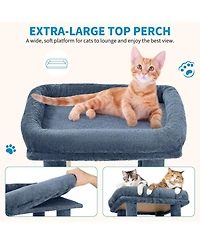 homfan 61'' Cat Tree for Large Cats, Heavy-Duty Tower with Perch and 2 Condos, Multi-Level Furniture Maine Coon, Sisal Scratching Posts & Toys