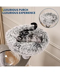 homfan Cat Tree, 66.9-Inch Cat Tower with Litter Box Enclosure, Features Hammock and Washable Cushions, Multi-Level Cat Furniture for Indoor Cats