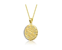 Rachel Glauber 14K Gold Plated Sparkling Cz Crescent Pendant Necklace