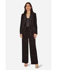 Yumi Women's Velvet Sparkle Oversize Blazer