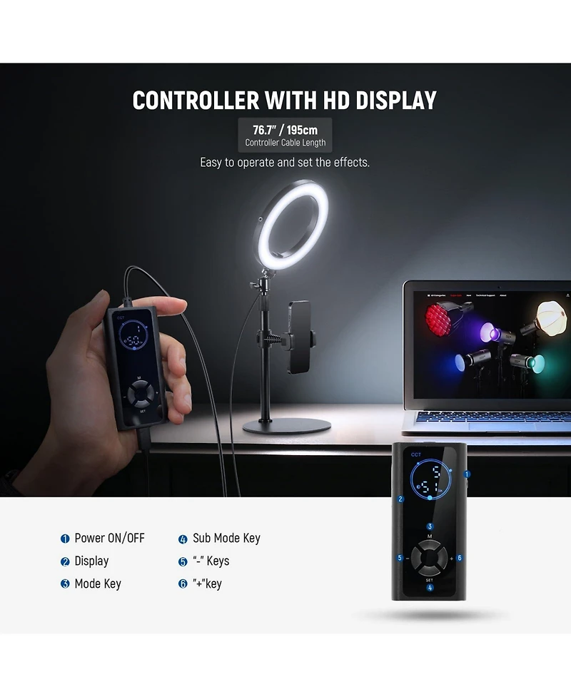Neewer RH8B Ring Light with 18W for select iPhone models