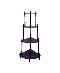 HomeRoots Wood Four Tier Corner Bookcase