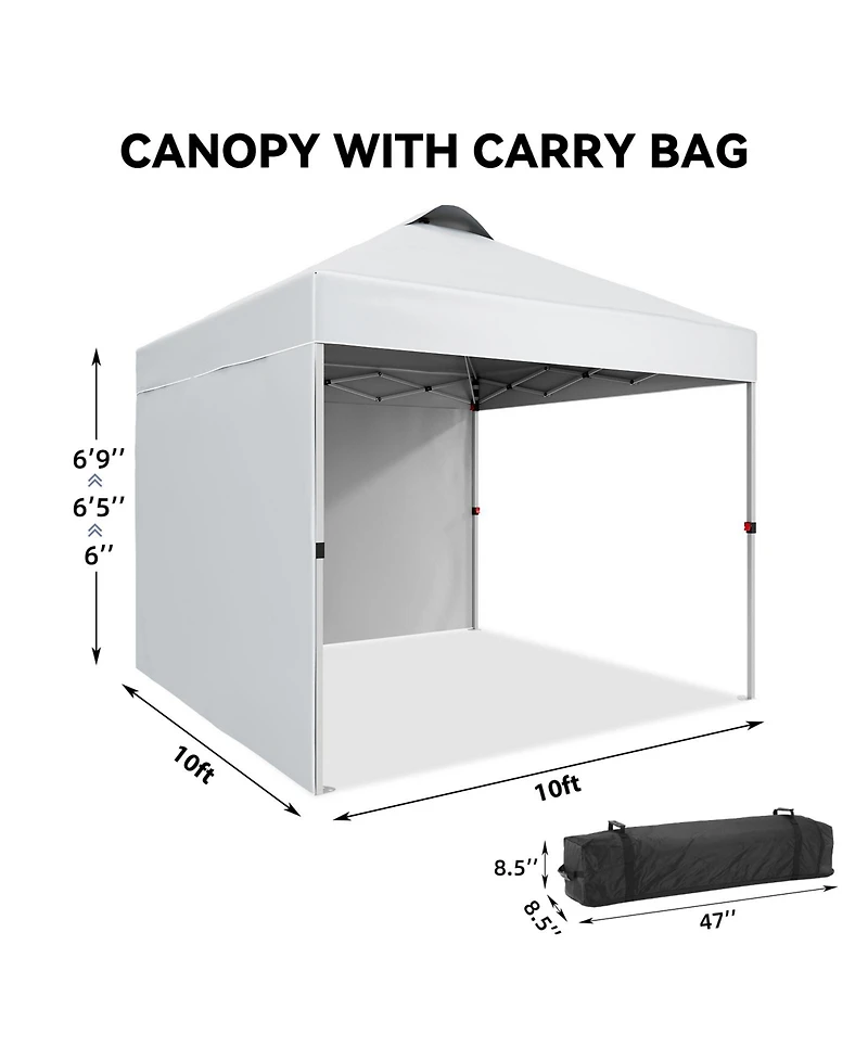 Homfan Pop-Up Canopy Tent, Fabric Gazebo with Double-Sided Walls