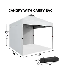 Homfan Pop-Up Canopy Tent, Fabric Gazebo with Double-Sided Walls