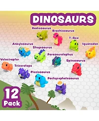 Gnuadz 12 Pack Dinosaur Mold Free Bath Toys Sealed No Hole Design Soft Squeezable Float Water Easy Grip Pool Set