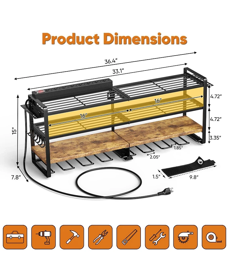 Xdovet Power Tool Organizer Wall Mount Charging Station Drills Holder