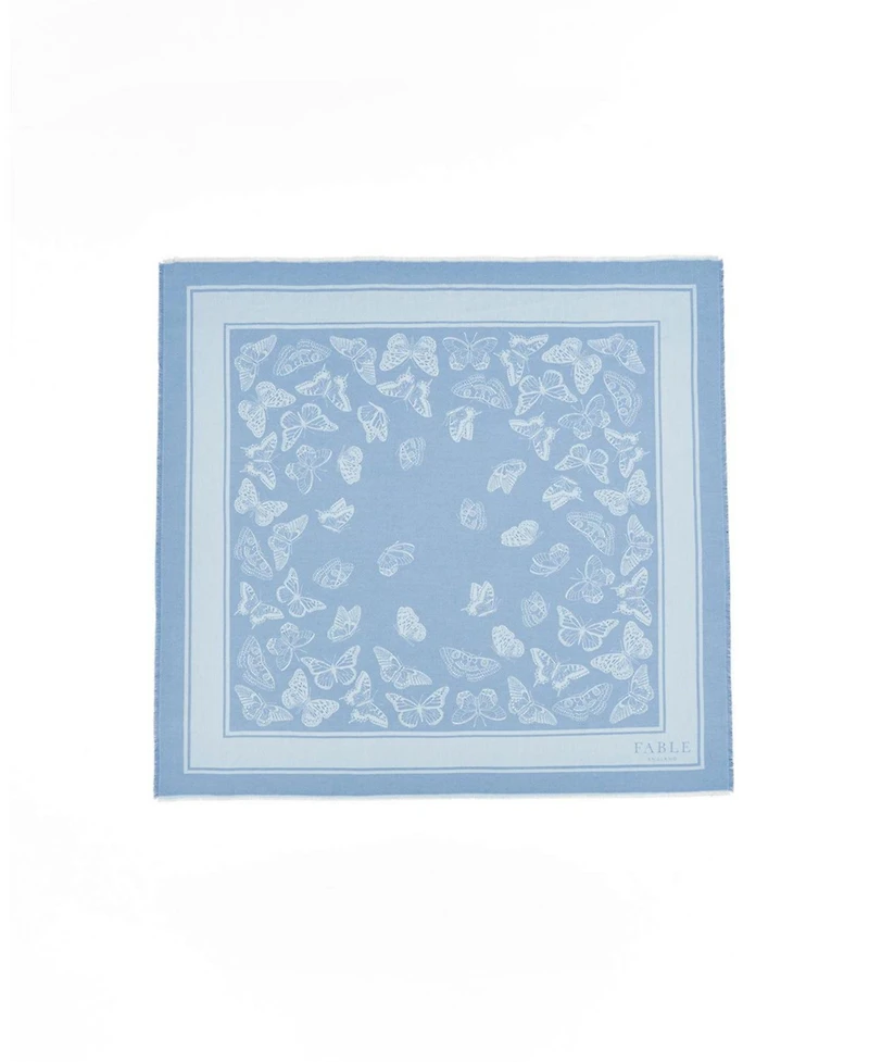 Fable England Women's Butterfly Jacquard Square Scarf