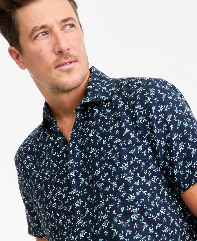 Sun + Stone Men's Short-Sleeve Victor Ditsy Floral Shirt, Macy's Exclusive