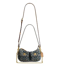 Coach Originals Waverly Signature Denim Twin Turn-Lock Small Shoulder Handbag
