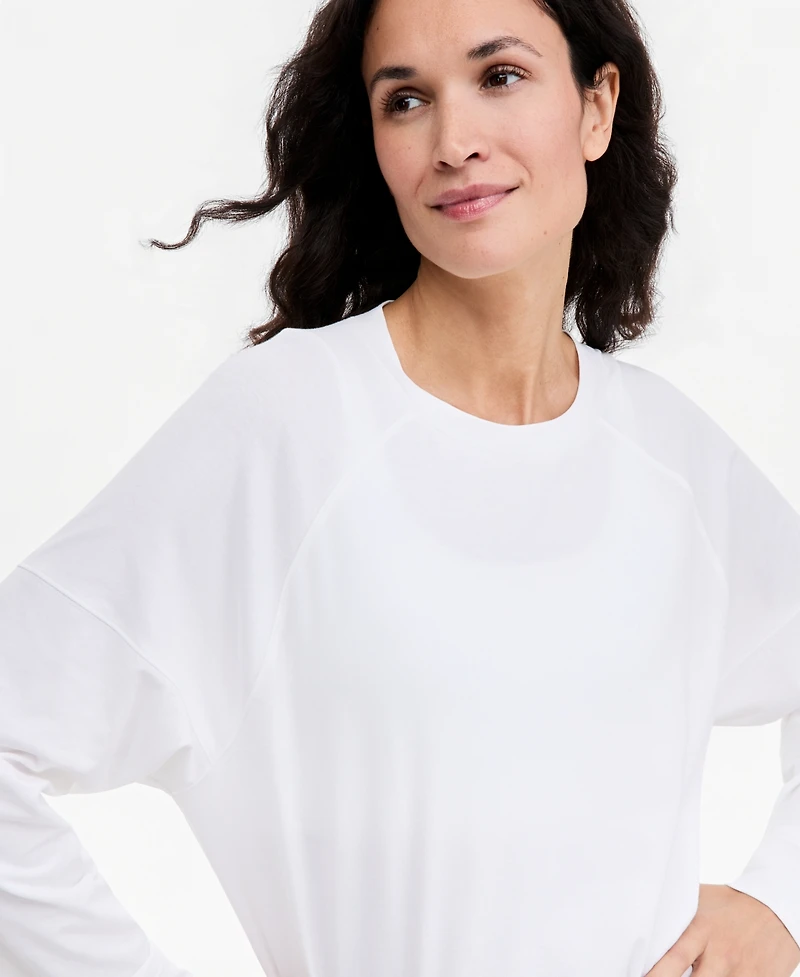 Id Ideology Women's Oversized-Fit Boyfriend Long-Sleeve T-Shirt, Macy's Exclusive