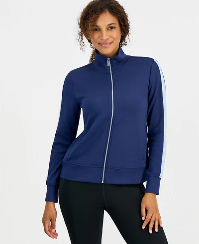 Id Ideology Women's Mock-Neck Relaxed-Fit Full-Zip Jacket, Macy's Exclusive