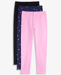 Epic Threads Girls' Xs-xl Solid and Heart-Print Leggings, 3-Pack, Macy's Exclusive