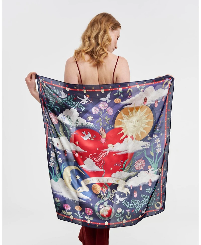 Fable England Women's Freya's Heart Story Square Scarf