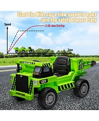 homfan 12V Electric Ride-On Dump Truck with Remote Control, Built-in Usb/MP3 Music Player, Toy Car for Toddlers Ages 1-8