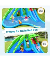 Slickblue 7-in-1 Kids Bounce House with Water Slide and Splash Pool
